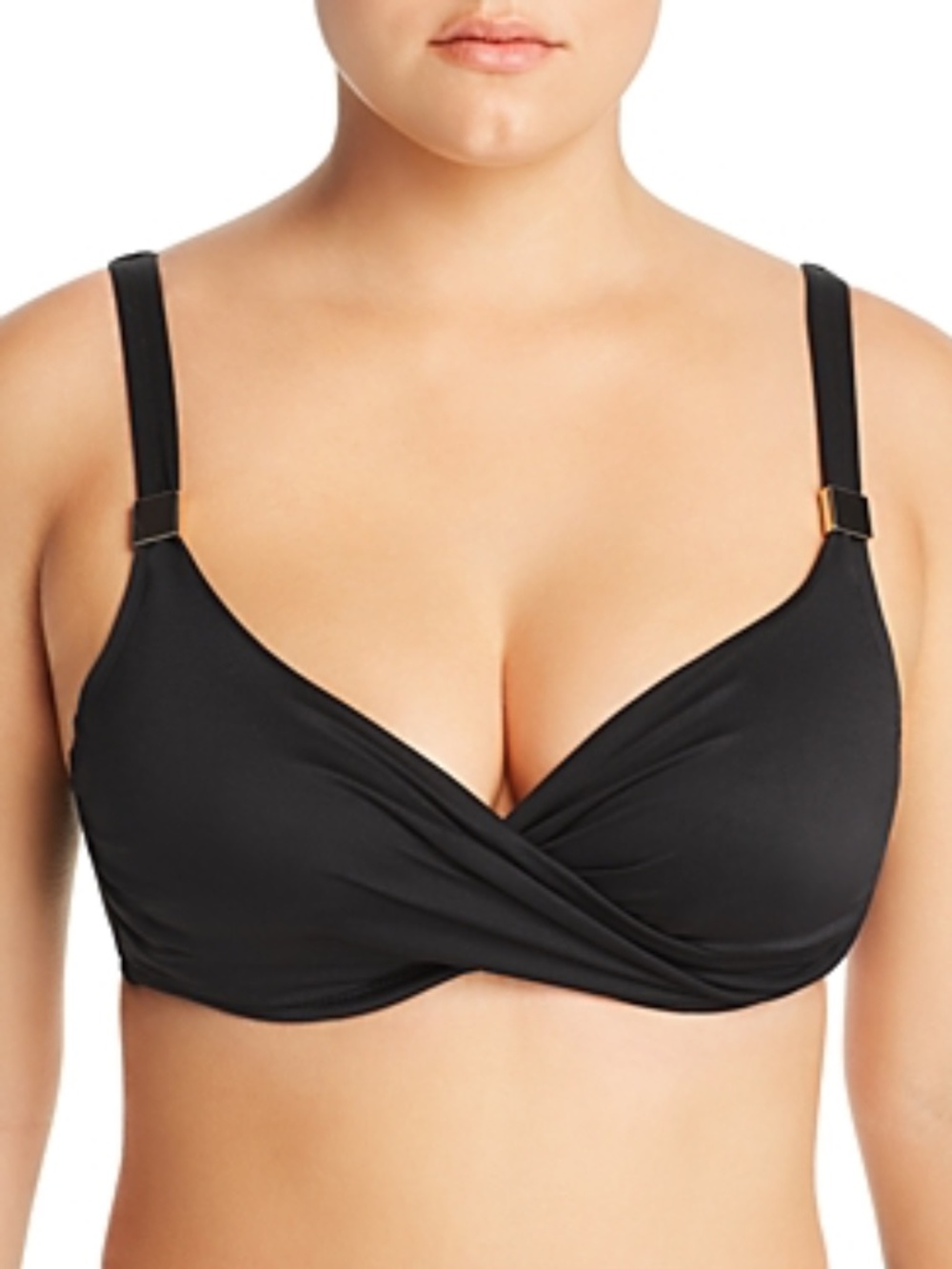 2023 Miraclesuit DDD-Cup Solid Surplice Bra Top Black